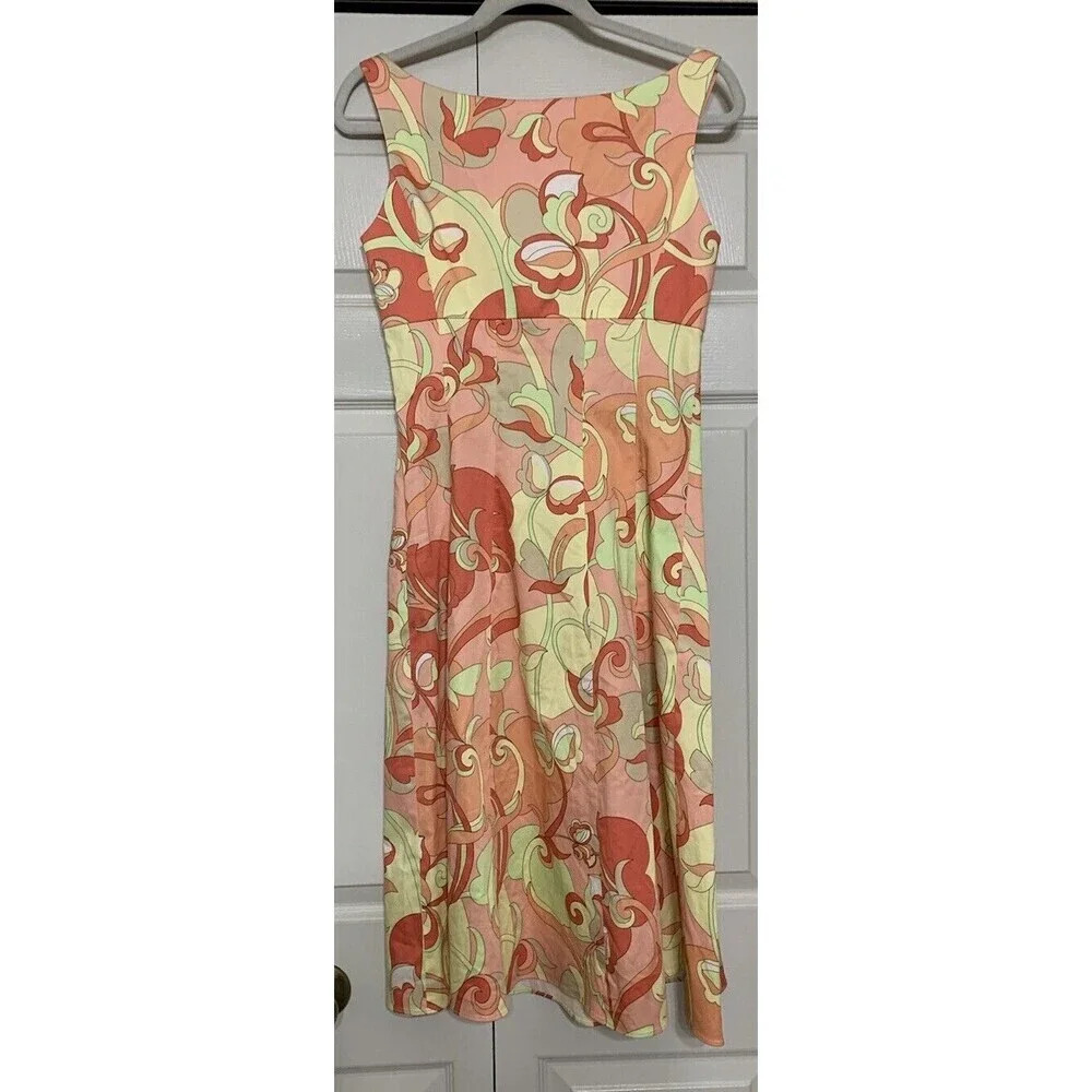 NWT Tahari Fit And Flare Floral Multicolor Dress Size 8 (Z1) - Picture 7 of 11